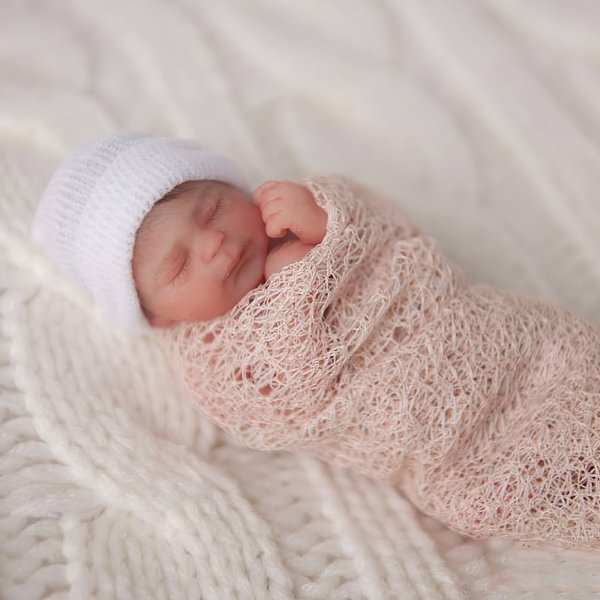 Miniature Doll Sleeping Full Body Silicone Reborn Baby Doll, 5 Inches Realistic Newborn Baby Doll Girl Named Jasmine