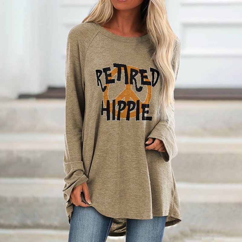 Retired Hippie Printed Women's T-shirt