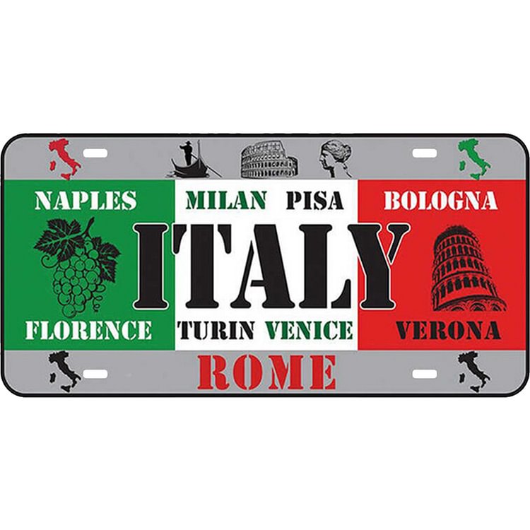 Italy - Car Plate License Tin Signs/Wooden Signs - 30x15cm