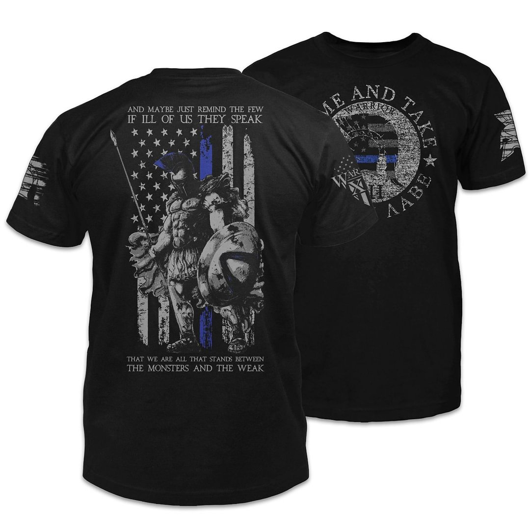 Men's Shirts American Spartan - Thin Blue Line Edition-Corachic