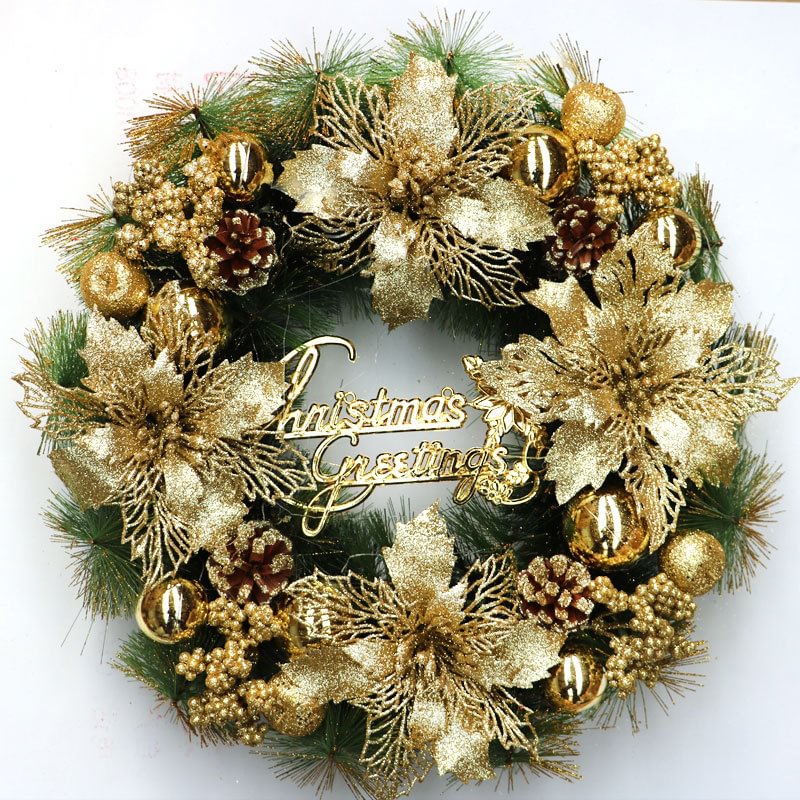 Red Christmas Balls And Berries Artificial Christmas Wreaths For Front Door、、sdecorshop