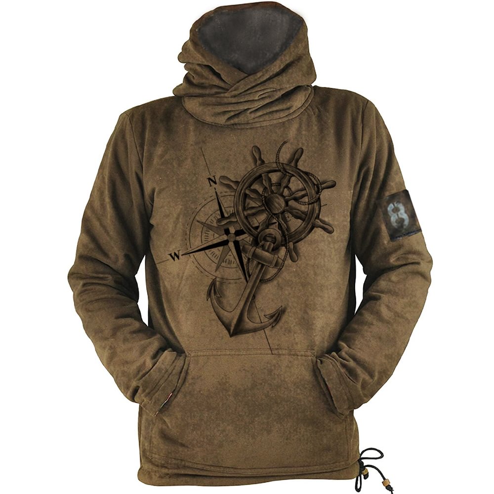 Men's outdoor tactical compass print hoodie / [viawink] /