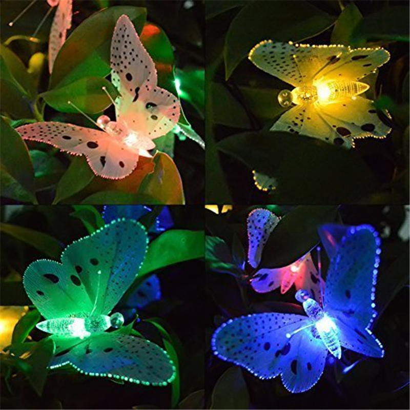 Solar Light Belt, LED Solar Butterfly Fairy Tale Light String, Bee Light String Waterproof Outdoor Garden Decorative Light、、sdecorshop