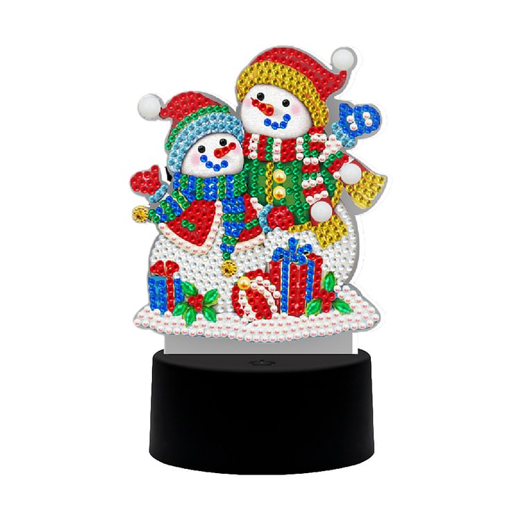 Christmas Snowman-DIY Creative Diamond LED Lamp