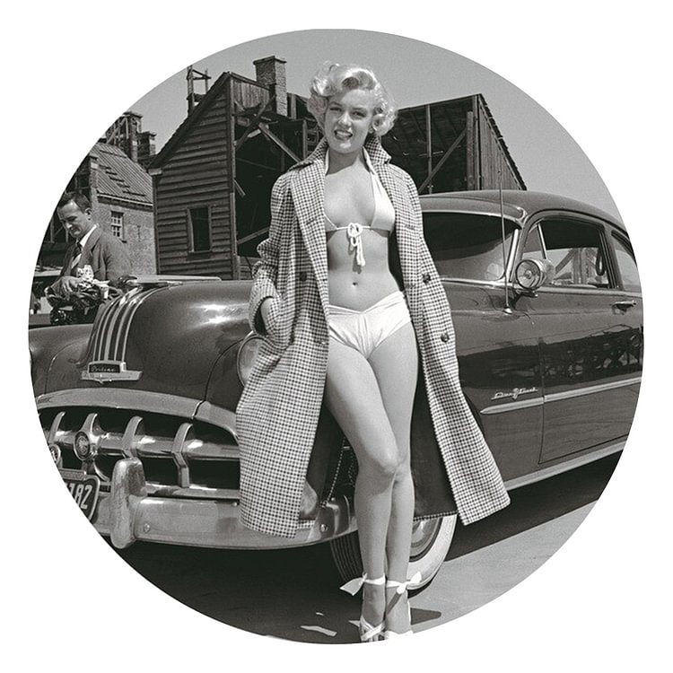 Pin Up Girl - Round Vintage Tin Signs/Wooden Signs - 30x30cm