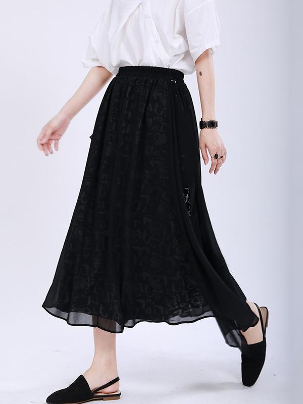 Loose Split-Joint Cropped False-Two Culotte