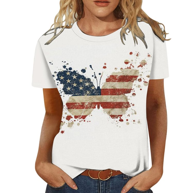 Women 4th of July Shirts Independence Day T-Shirt