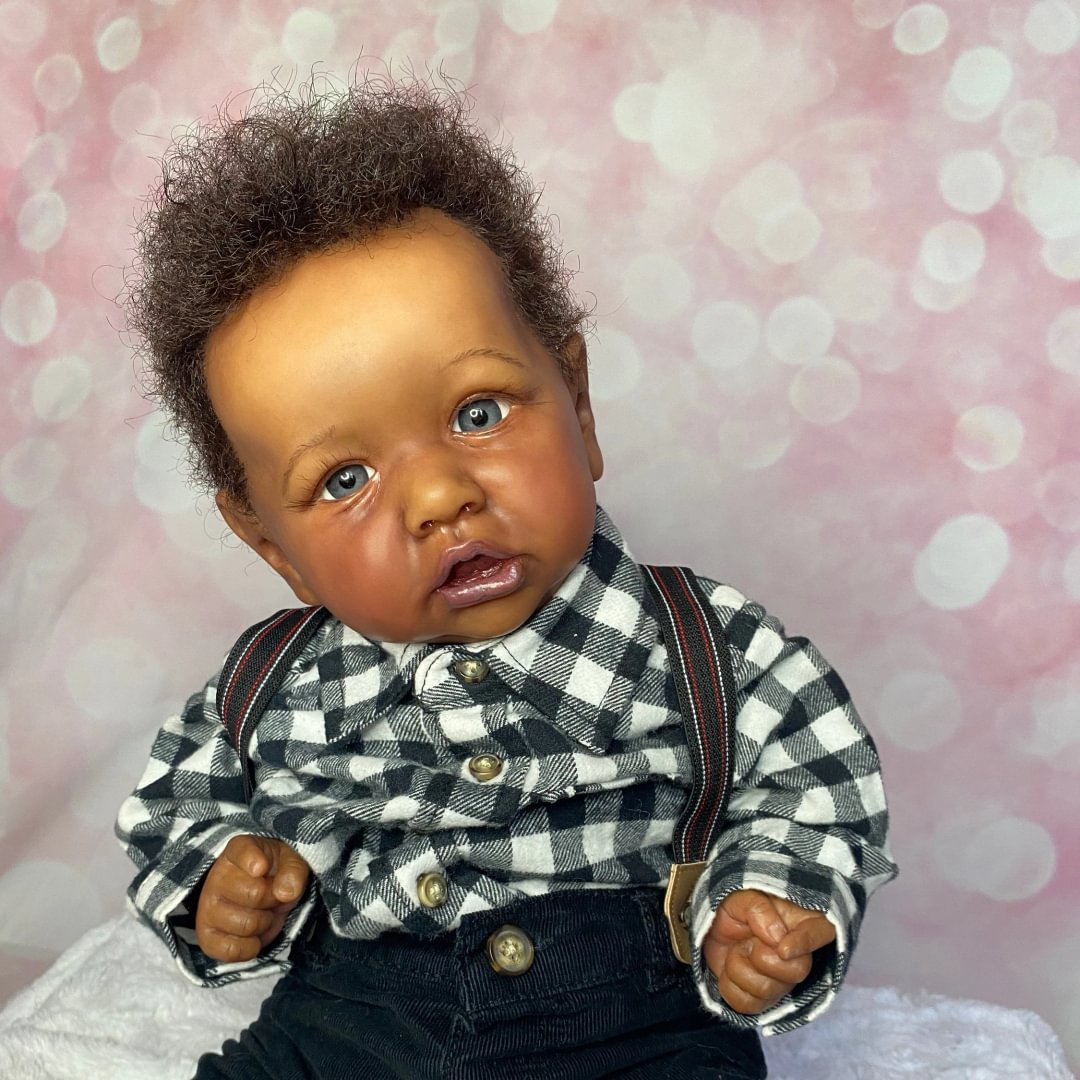 [6-Day Delivery]12" Silicone Black Mini Baby Reborn Baby Doll Yuusuf Verisimilitude, 12'' Handmade Clever Cristian  -jizhi® - [product_tag]