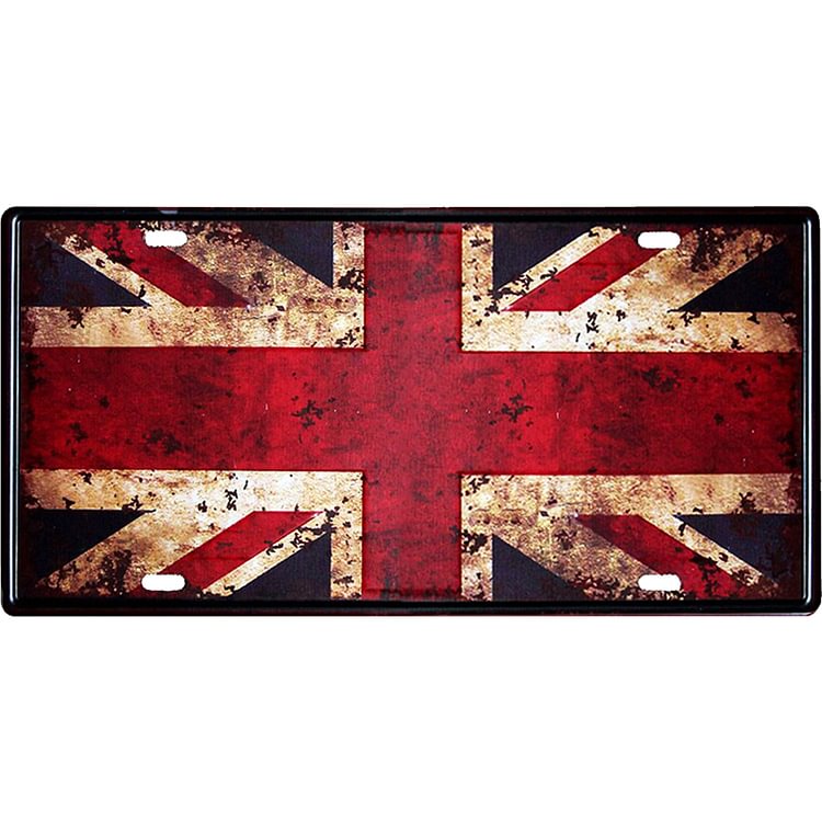 UK Flag - Car Plate License Tin Signs/Wooden Signs - 30x15cm