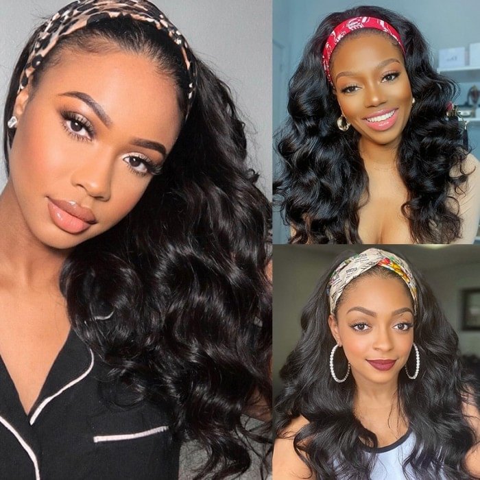 Powerful Girl Sport Style Wig丨14-28 Inches Black Body Wave Hair丨Glueless Laceless Headband Wig丨Easy To Wear Wig