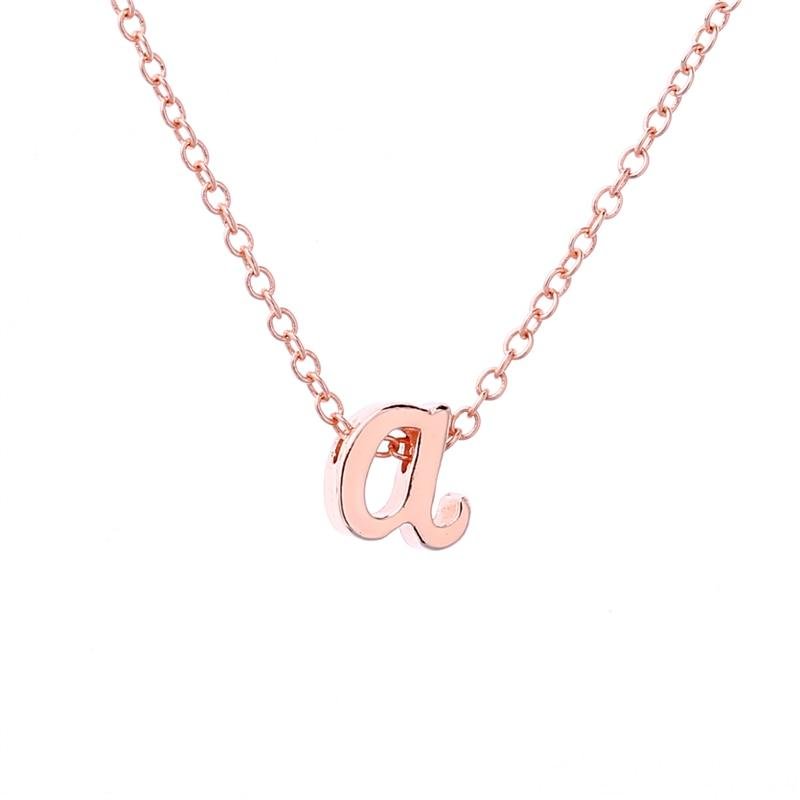 Cursive Initial Dainty Lowercase Letter Necklace-VESSFUL