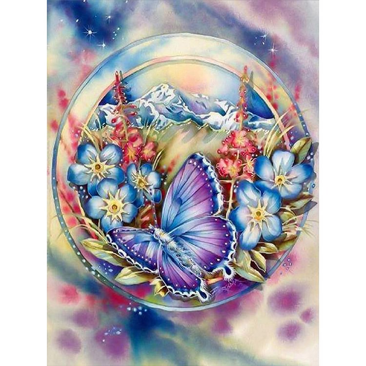 Flower Butterfly Square Full Drill Diamond Painting 30X40CM(Canvas) gbfke