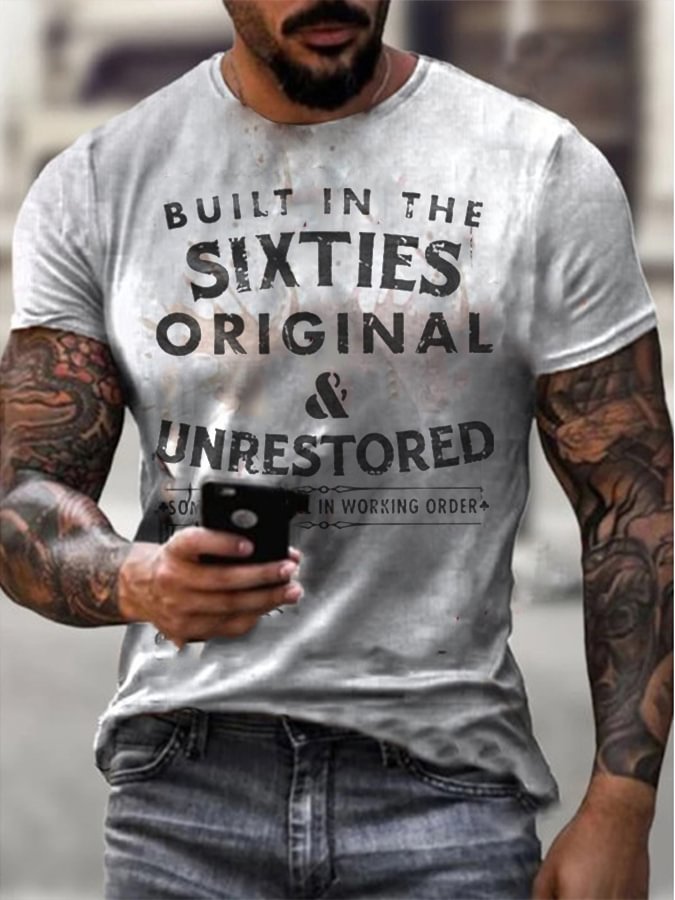 Mens Built In The Sixties Unrestored Motorcy Printed T-shirt / [viawink] /