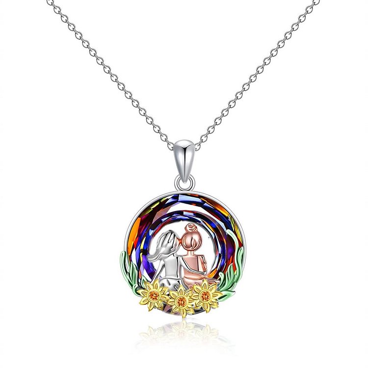 For Sister - S925 A Sister in Christ is god's way of Proving He doesn't Want Us to Walk Alone Crystal Necklace