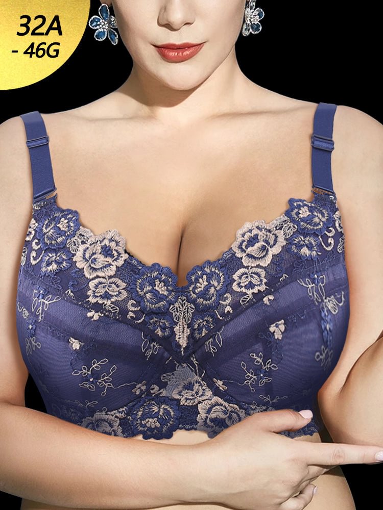 Embroidery Thin Linning Side Support Bras