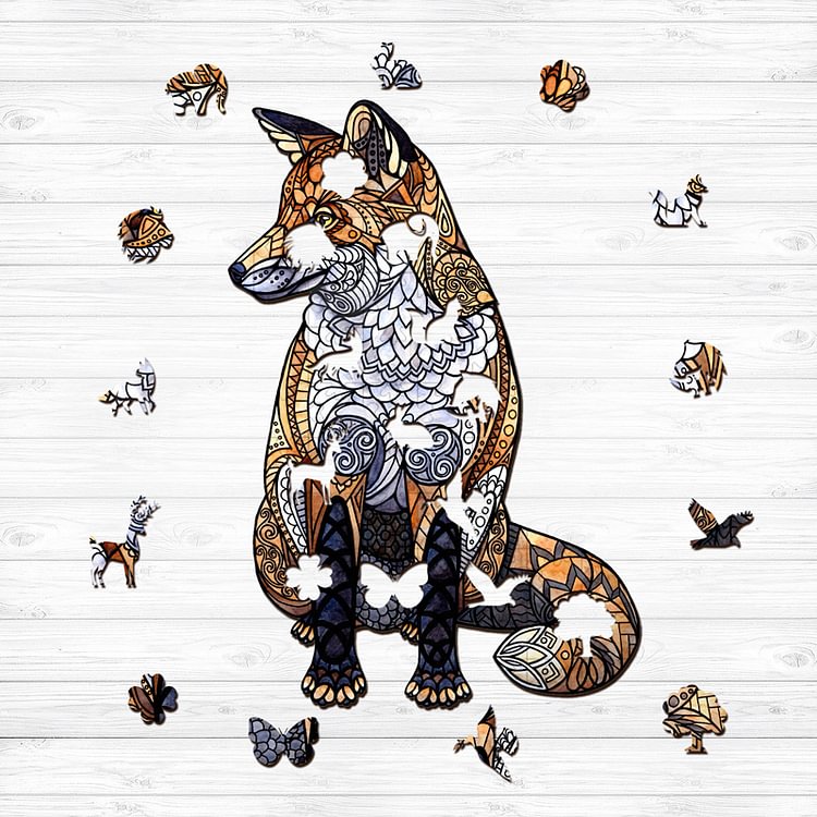 Brown Fox Wooden Jigsaw Puzzle