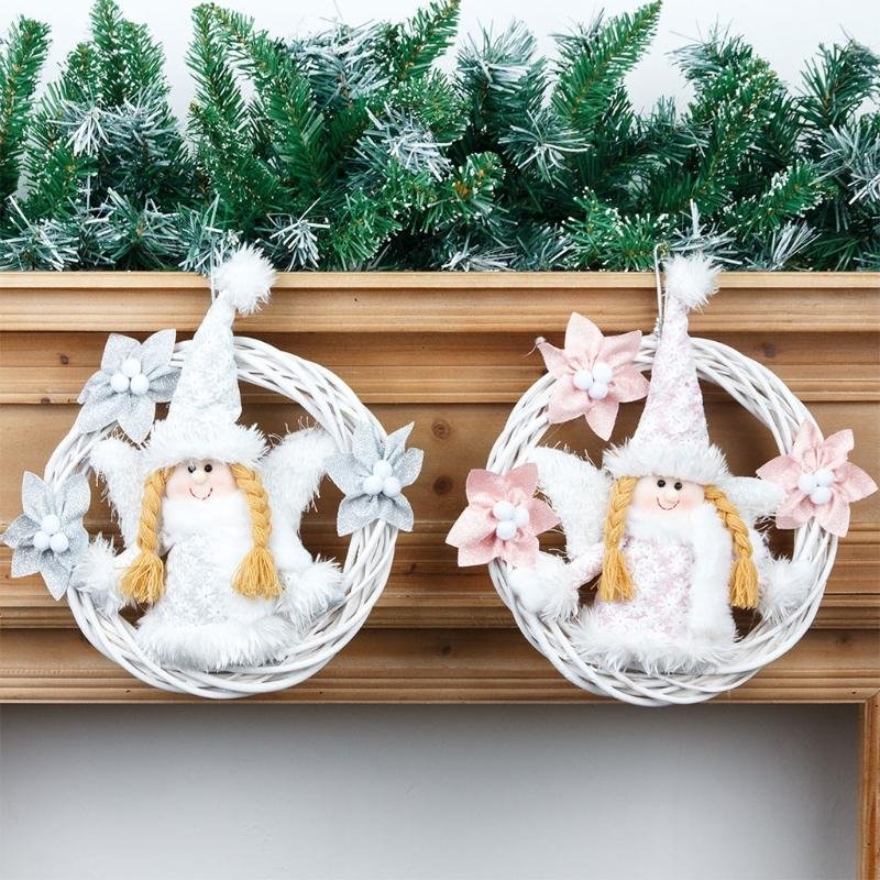 Christmas Angel Wreath Xmas Tree Wall Hanging Home Decor、shopify、sdecorshop