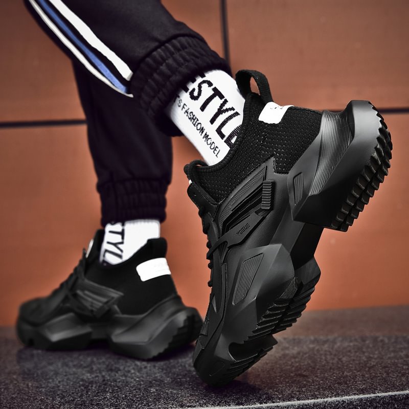 Matte Black Orange Low Sneakers / Techwear Club / Techwear
