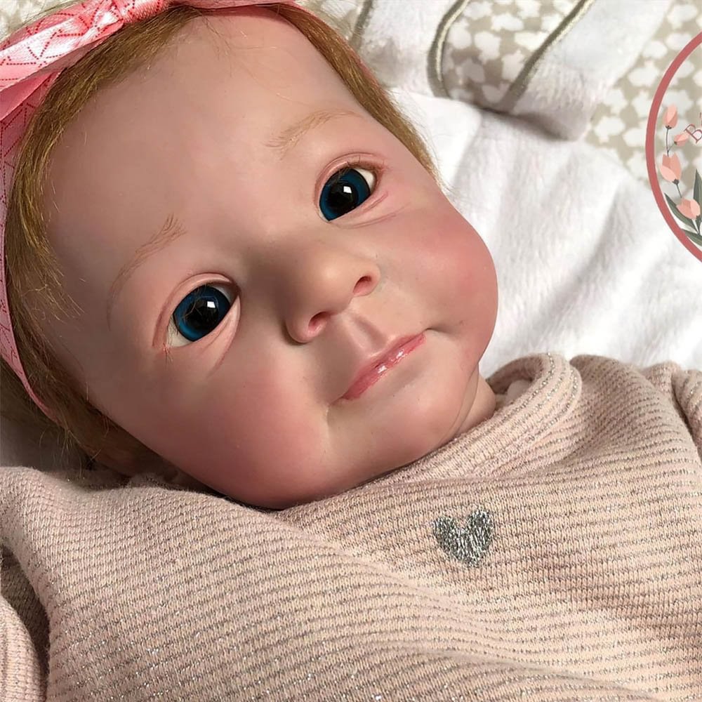 18" Sunnice Eyes Opened Lifelike Handmade Reborn Newborn Baby Girl Doll With Brown hair