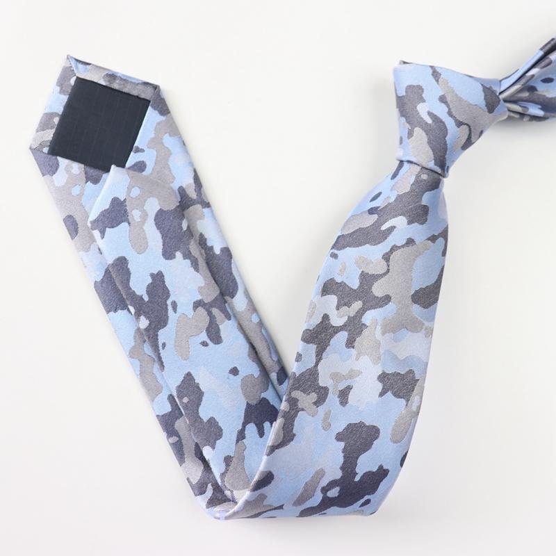 Cravate en soie à motif de camouflage belu-Soie Plus