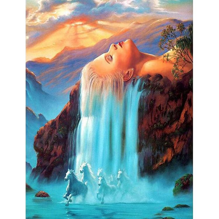 Waterfall - Full Round Drill Diamond Painting - 30x40cm(Canvas)