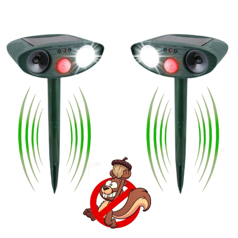 Ultrasonic Squirrel Repeller - PACK of 2 - Solar Powered - Get Rid of Squirrels in 48 Hours、shopify、sdecorshop