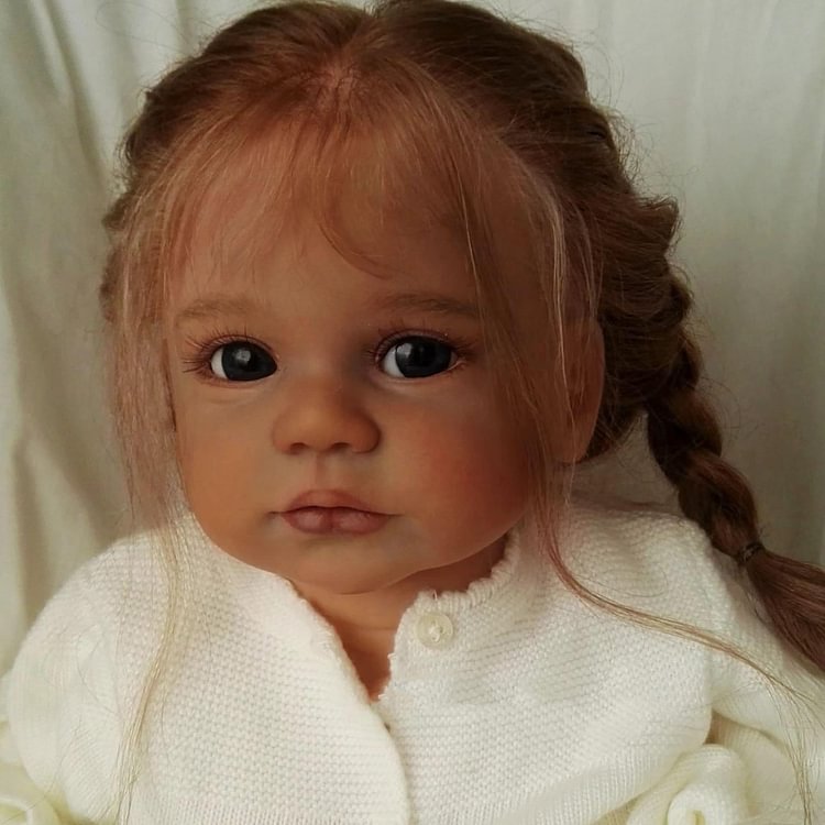  African American 20'' Lifelike Reborn Baby Toddler Doll Girl Caroline With Grey Eyes and Bottle And Pacifier - Reborndollsshop.com-Reborndollsshop®