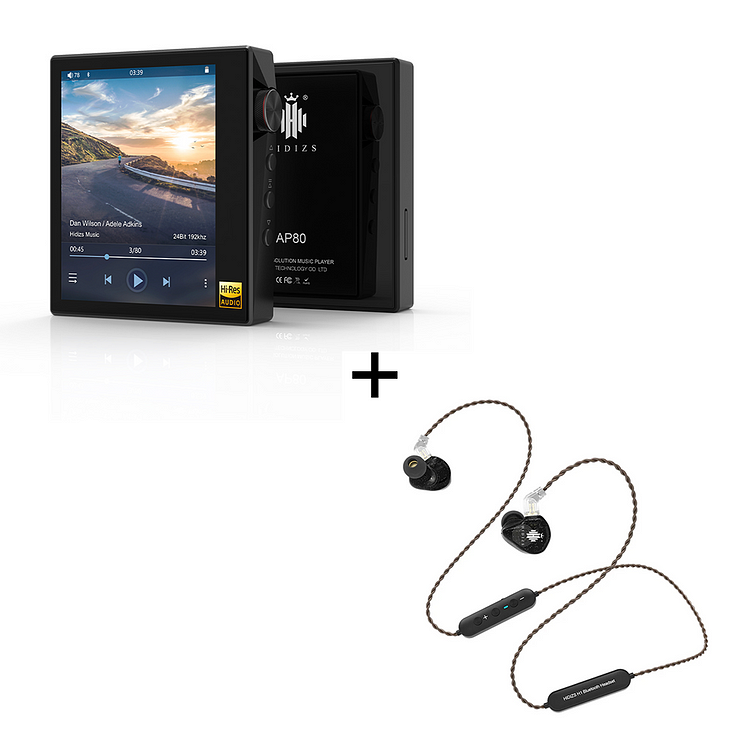 Hidizs AP80 Portable Music Player + H1 Neckband Sports Bluetooth HiFi Earphones Bundle