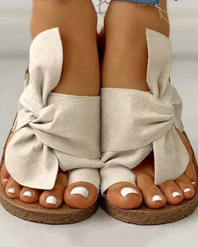 New plus size bow soft bottom beach slippers