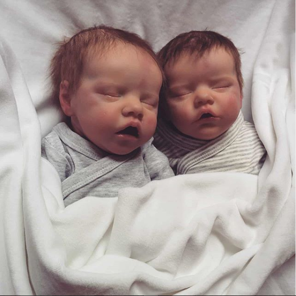 12'' Truly Look Real Reborn Twins Sister Baby Girl Dolls Asleep Amandina and Amel, Birthday Gift by Creativegiftss® 2022 -Creativegiftss® - [product_tag]