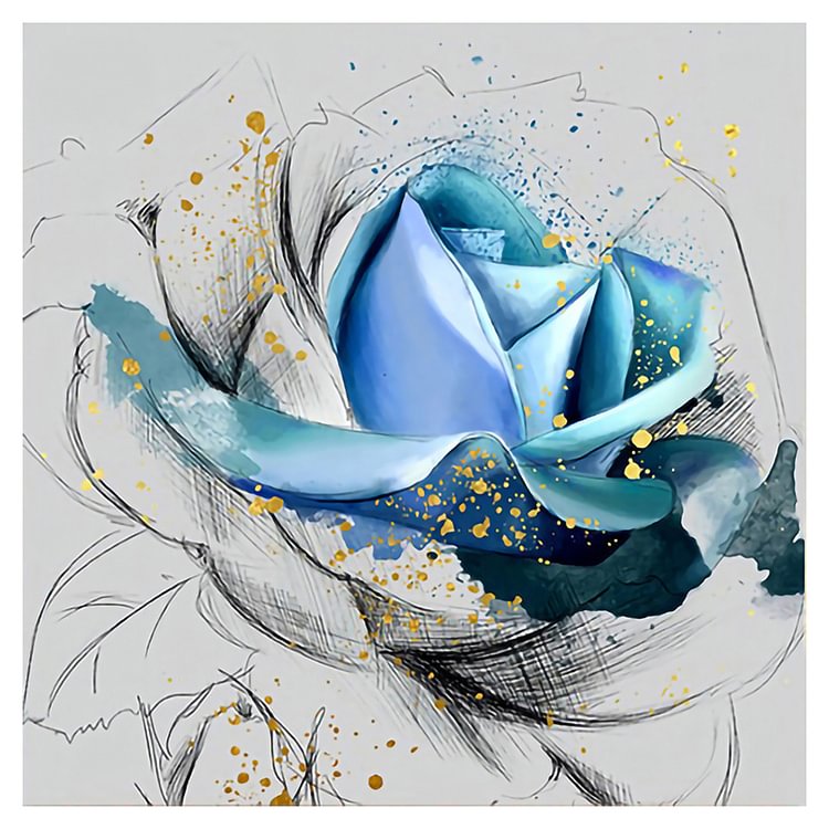 Blue Flowers-11Ct Stamped Cross Stitch-50*50CM