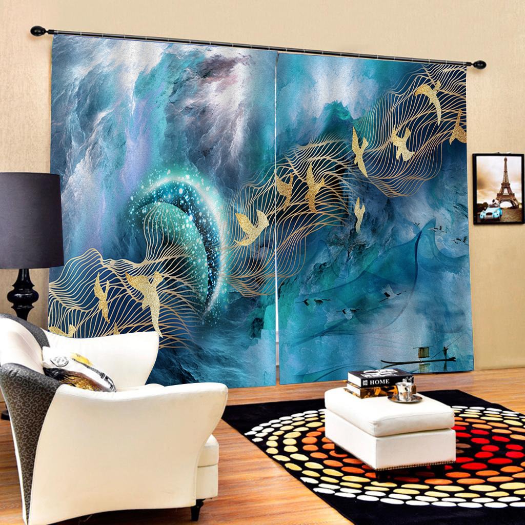 3D Curtains Song of the Sea Curtain - vzzhome