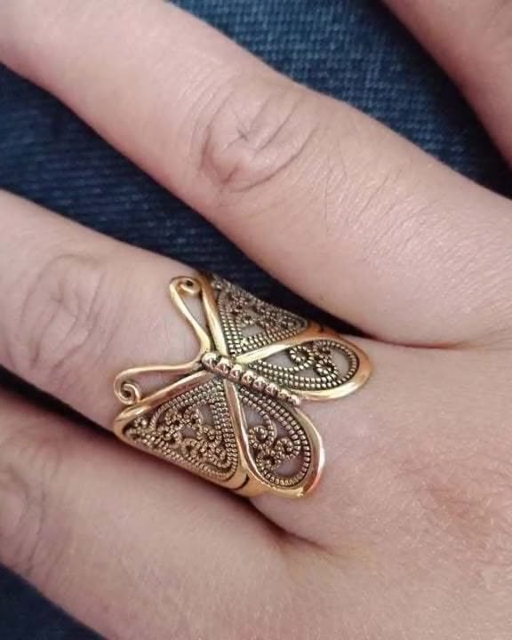 Carved Butterfly Ring