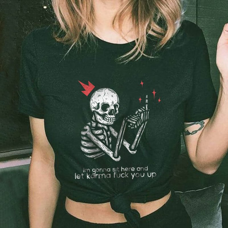 Fashionable skeleton printing comfortable T-shirt designer - Krazyskull