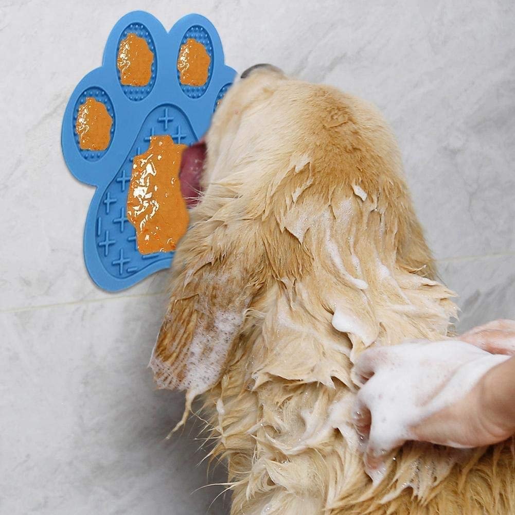 Dog Licking Mat for Anxiety Peanut Butter Slow Feeder Dog Bowls Dog Licking Pad with Strong Suction to Wall for Pet Bathing,Grooming,and Dog Training (buy 1 get 1 free)