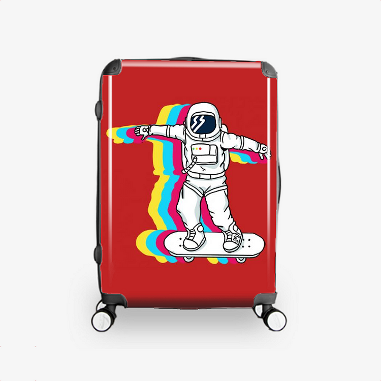 Astronaut Who Likes to Skateboard, Pop Art Hardside Luggage