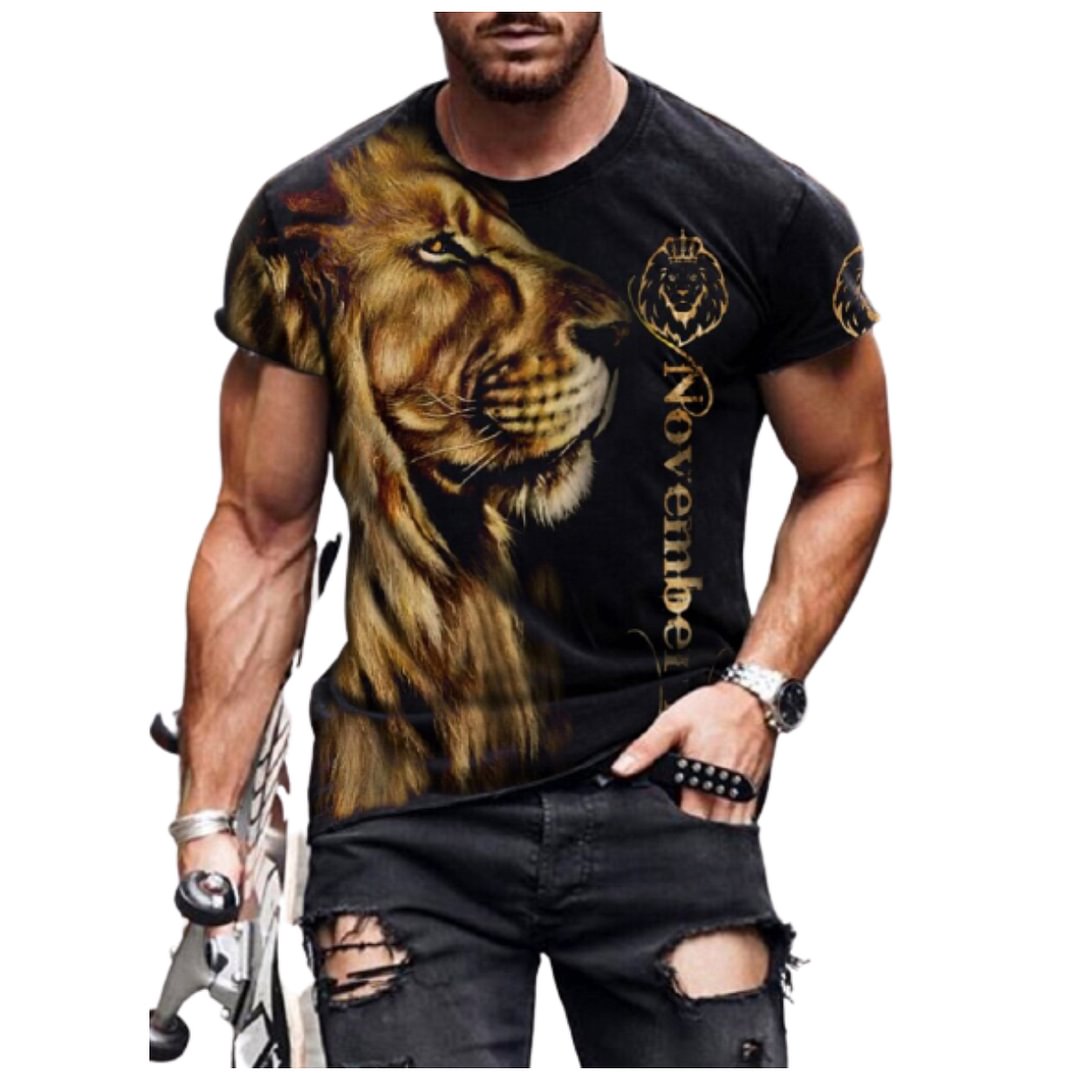 Lion print casual T-shirt / [viawink] /