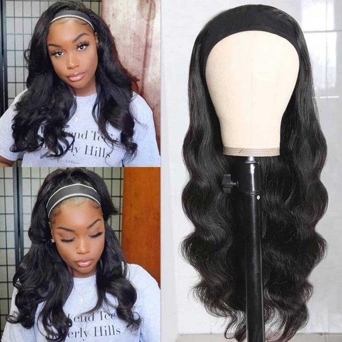 💝 Clearance Sale 💝 Throw On & Go Headband Wigs | Black Wavy Hair Wigs | Easy Install