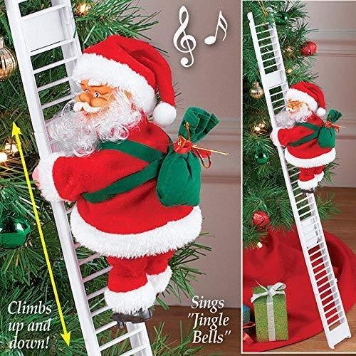 howardee 1 pcs electric climbing ladder santa claus christmas figurine ornament decoration gifts