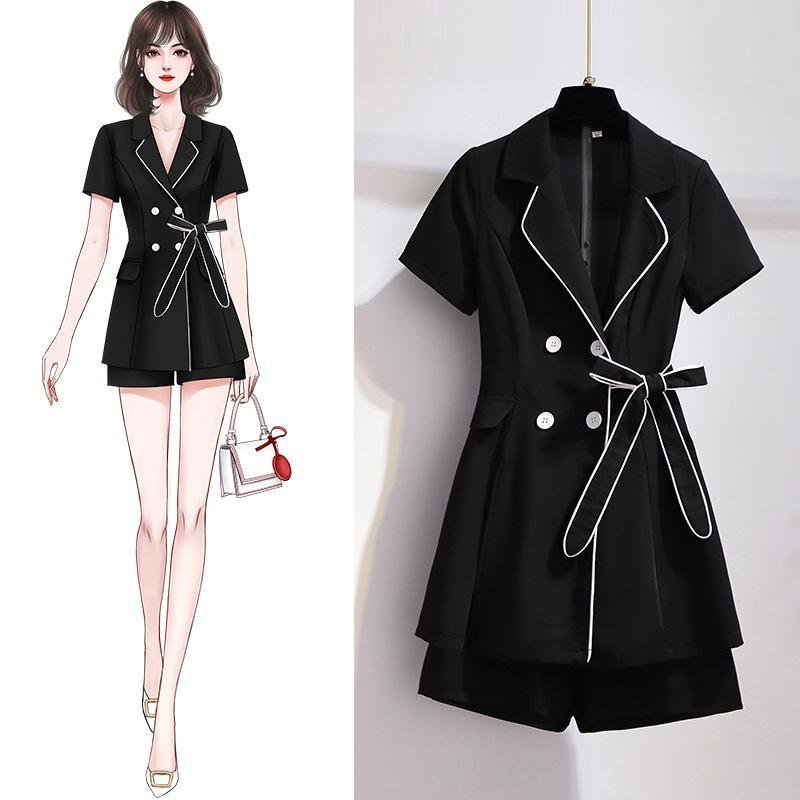 Fashion Bowknot Coat+Black Shorts P11515