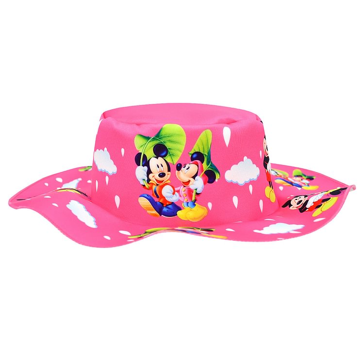 Mickey and Minnie Girl Shade Hat Children's Fisherman Hat Cartoon Print Sun Hat 33-Mayoulove