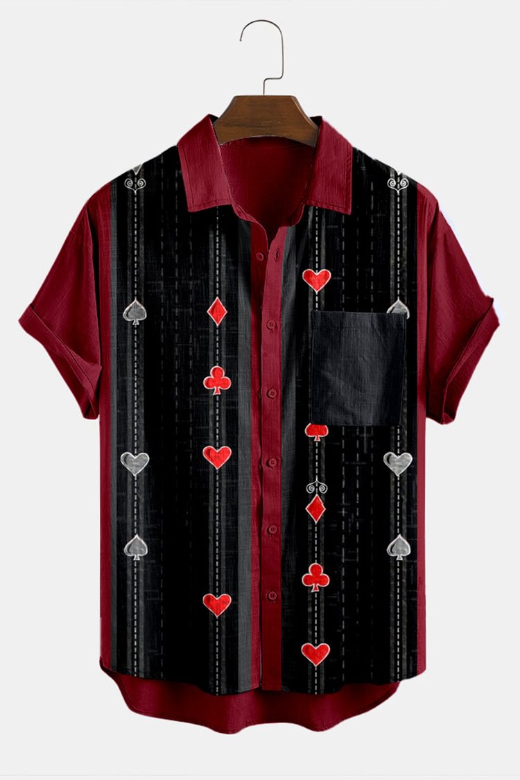 Tiboyz Black Red Poker Men's Fashion Shirt