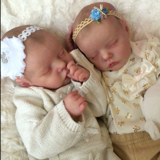 17 '' SoftTouch Real Lifelike Twins Sister Sleeping Reborn Baby Doll Girl Lexi and Allie, Beautiful Baby Gift 2022 -JIZHI® - [product_tag]