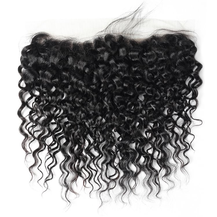 1 PC Black Water Wave 13×4 Lace Frontal丨Brazilian Mature Hair、Virgin Hair