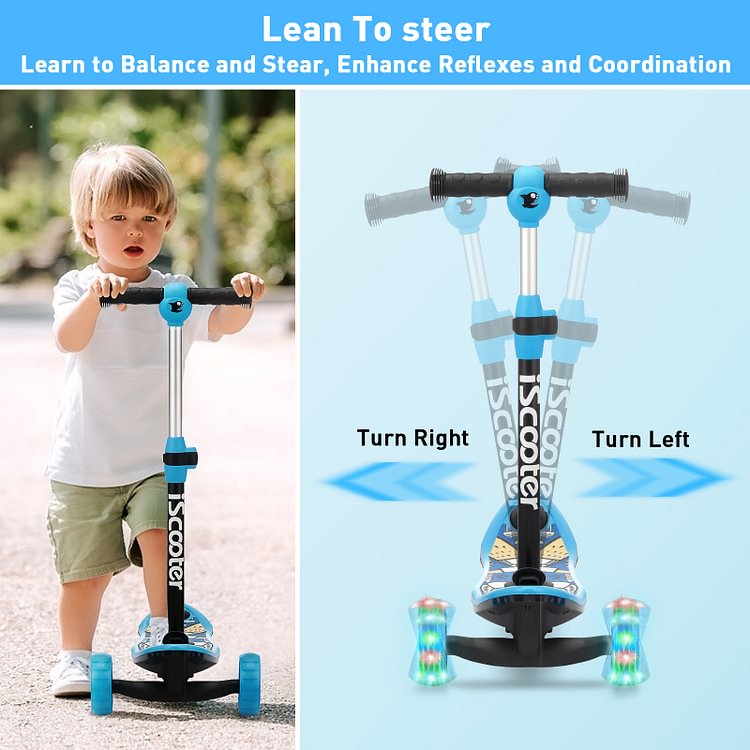 iScooter®Mini 3Wheel Kids Electric Scooter Height Adjustable 