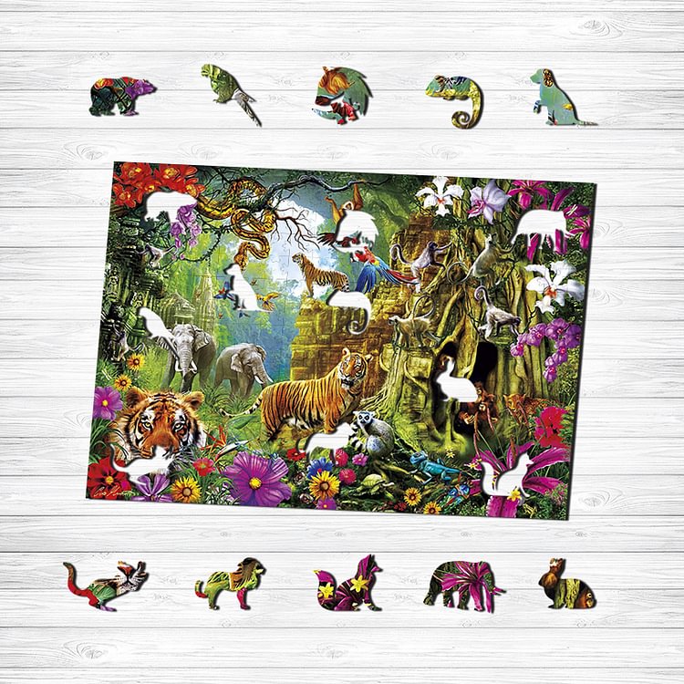 Animal Jungle Wooden Jigsaw Puzzle