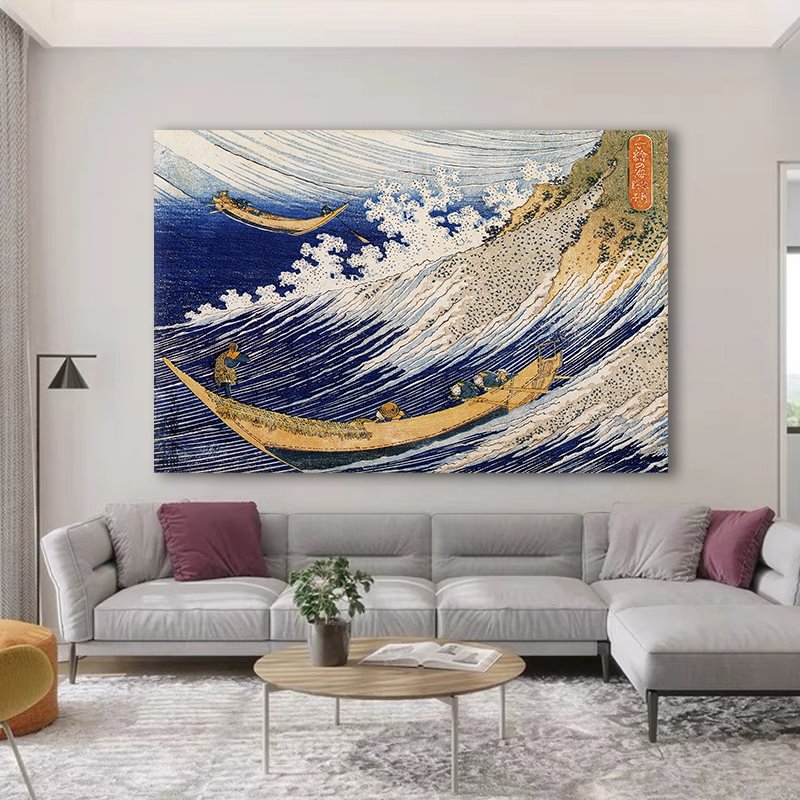 Retro Japanese Waves Canvas Art