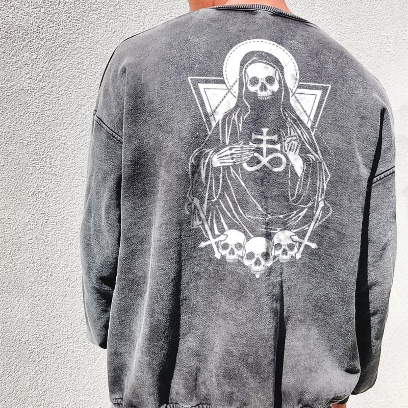 UPRANDY Designer men's wizard skull print sweatshirt -  UPRANDY