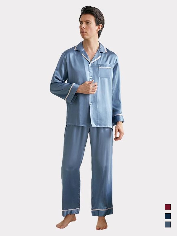 22 MOMME Pyjama en soie style français homme-Soie Plus