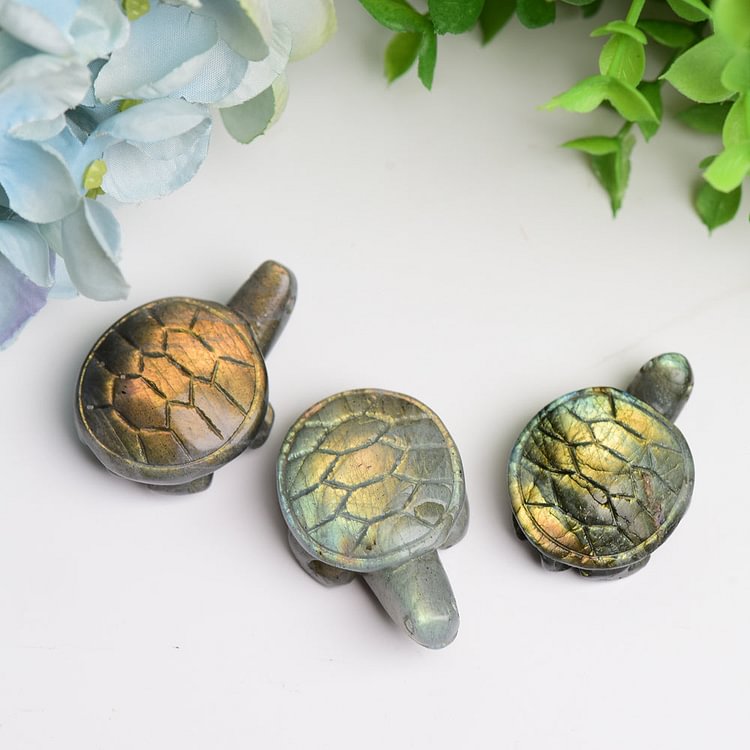 1.6" Labradorite Turtle Animal Crystal Carving Bulk Crystal Wholesale Suppliers